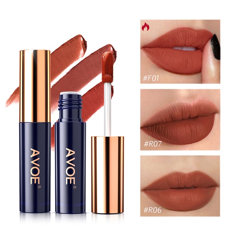5 Sets AVOE Lip Tint/Gloss Liquid Lipstick (Black Red, Red, Dusk Red Maple)