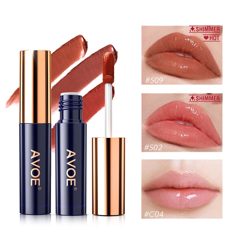 5 Sets AVOE Lip Tint/Gloss Liquid Lipstick (Crystal, Plum jelly, Fine Flash Grapefruit)