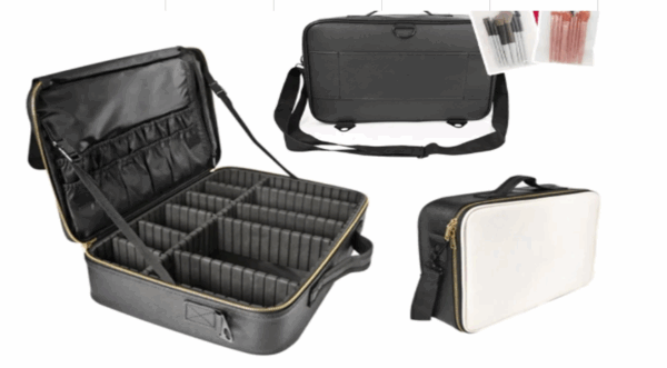 Large PU Leather 2 Layers Makeup Bag