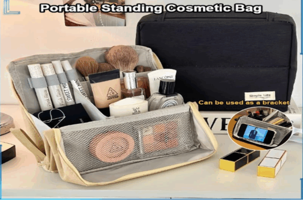 Portable Standing Cosmetic Bag