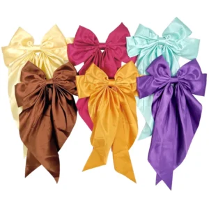 (12 pcs) Satin Silk Ribbon Hair Clip