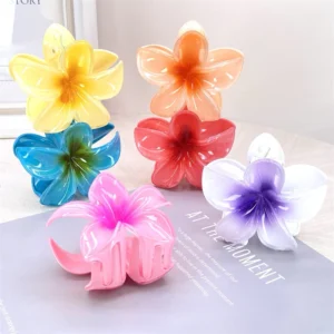 12pcs Ahellogirl Colorful Acrylic Creative Flower Clip