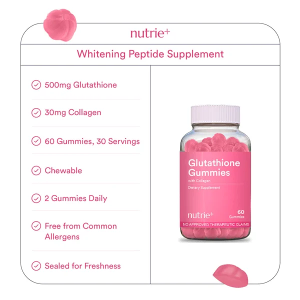 Nutrie Glutathione With Collagen Gummies 60pcs - Image 2