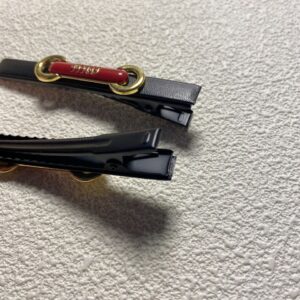 Miu Miu High-end Leather One-word Clip Metal Letter Hairpin